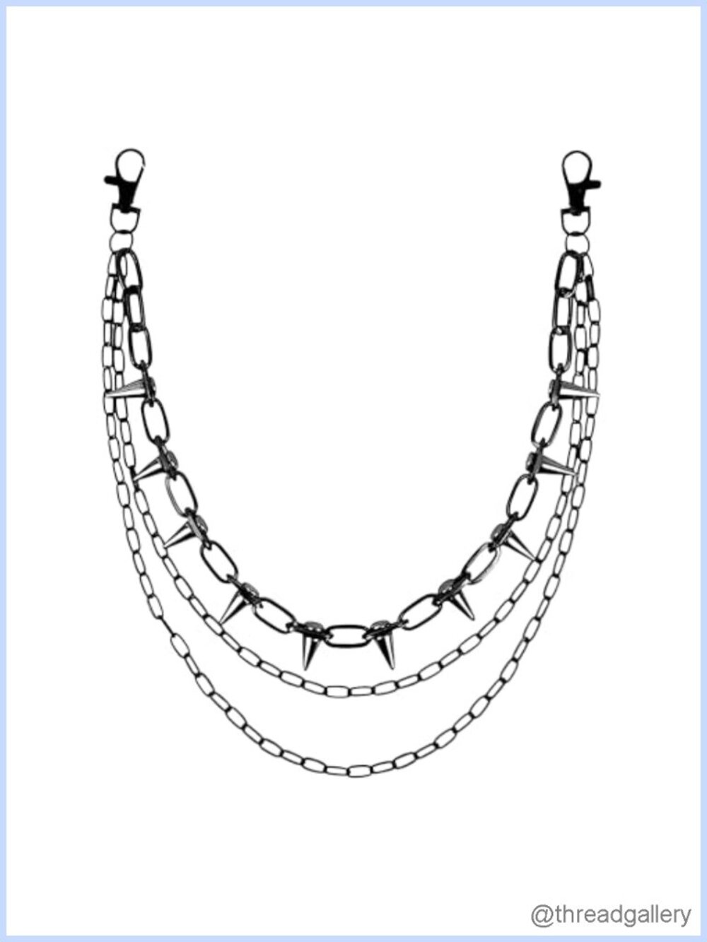 Spike Chain Belt Goth Punk Wallet Chain 18 Inch Metal Side Belt